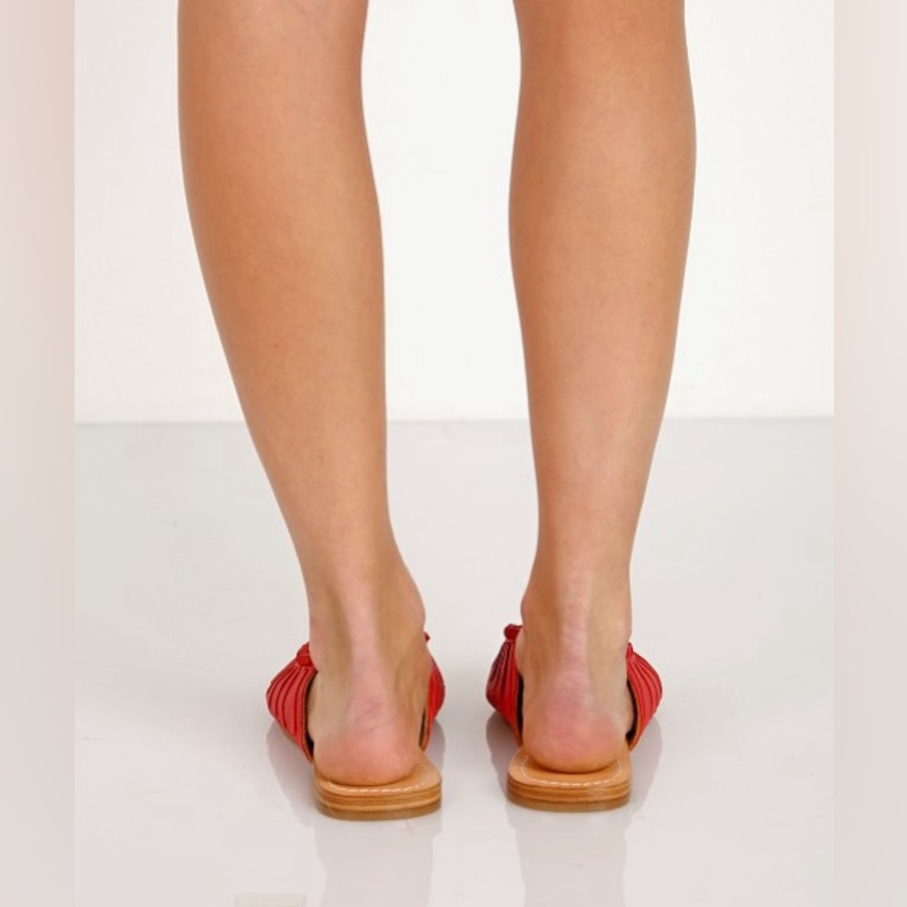 Cleobella Monroe Slide in Red Leather Size 36 US 5 Handmade Sandals - Picture 3 of 14